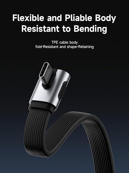 Hagibis USB4 Cable, 80Gbps Data Transfer, 240W Fast Charging USB-C Cable, 8K@60Hz USB 4 V2.0 Short Cable for iPhone 17 16 15 Pro Max, iPad Pro, Thunderbolt 5/4 (Vertical 90 Degree, 0.5FT)