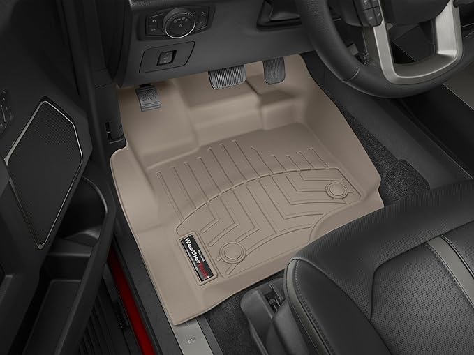 WeatherTech Custom Fit FloorLiners for Ford F-150, F-150 Lightning, F-150-1st Row (456971), Tan