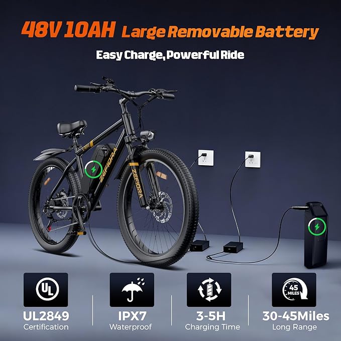 Electric Bike for Adults, 800/1500/2500W Peak Motor Ebike, 48V Removable Battery, 30-120 Miles PAS Range, 20-28MPH, 14"/20"/26" All-Terrain Electric Bicycles for Commuute Road Sand Mountain