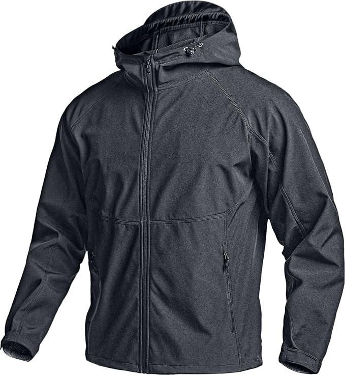 CQR Men's Tactical Softshell Jacket, Winter Warm Fleece Lined Coat, Water Resistant Outdoor Hunting Hiking Rain Windbreaker
