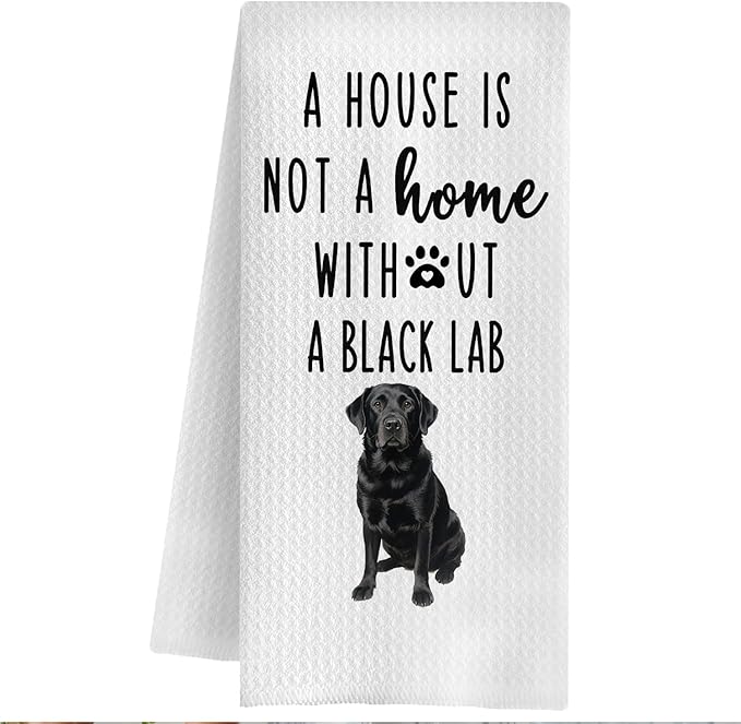 QWZDRHYJI Black Labrador Retriever Dog Kitchen Towels, Black Lab Gifts Dish Tea Towels for Kitchen, Gifts for Labrador Dog Lovers Decorative Hand Towel for Bathroom, 16x24 Inch