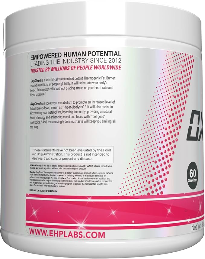 EHP Labs OxyShred Pre Workout Powder - Preworkout Powder with L Glutamine & Acetyl L Carnitine, Energy Boost Drink - Cosmic Blast, 60 Servings