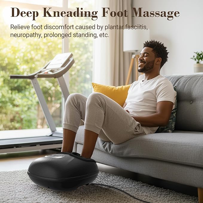 Foot Massager FSA Eligible HSA, Feet Massager with Heat for Plantar Fasciitis Relief, 5 Levels Compression & Vibration Massage for Neuropathy, Valentines Gifts for Women Men