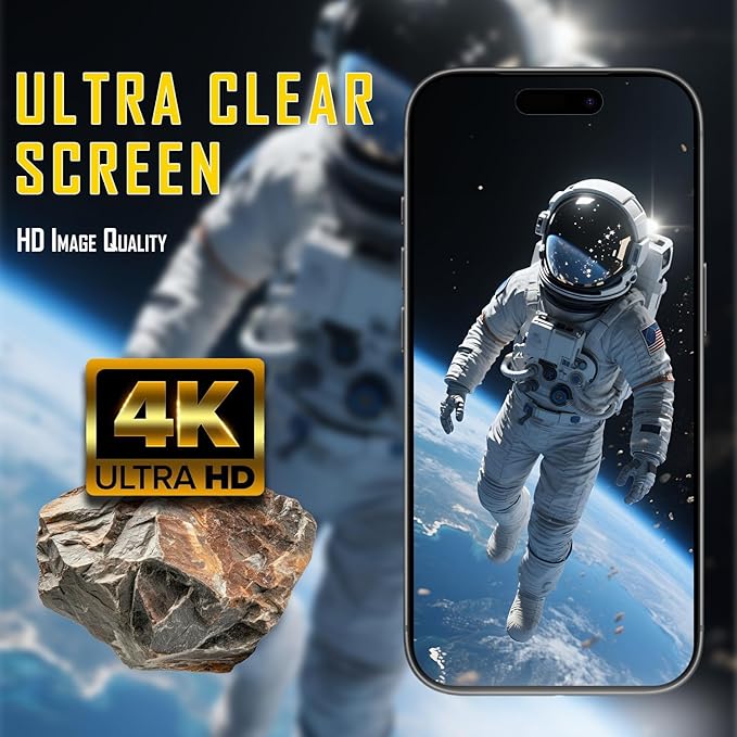 TEMPRTEK+ 2-Pack Clear iPhone 17 Pro & 17 Screen Protector Fits iPhone 16 Pro Screen Protector - 9H Military Grade Scratch Fingerprint Resistance, Anti-Glare Shatterproof Tempered Glass