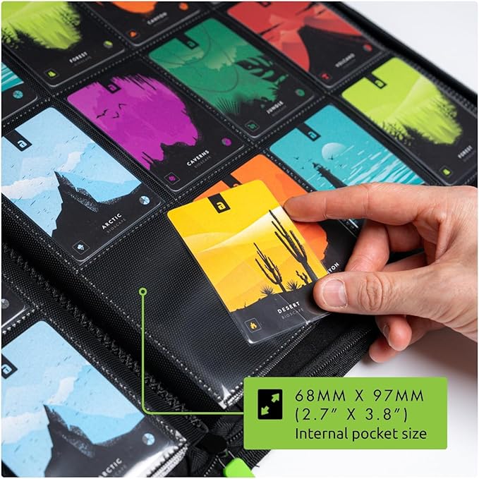 Vault X 12 Pocket Trading Card Zip Binder, 480 cards, Premium Exo-Tec Album Material, 20 Side-Loading Pages, Folder for Collectible Card Games, Sports, TCG (Black)