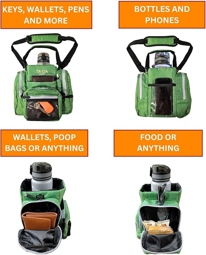 TA-DA Caddy Bag Everywhere you Go | Core Items are Bottle Phone Keys Wallets Etc., so Easy Access and more Convenient than Purse, Carrier, Crossbody, Messenger, Duffle, Fanny, Tote | W-7 H-10 L-10 |