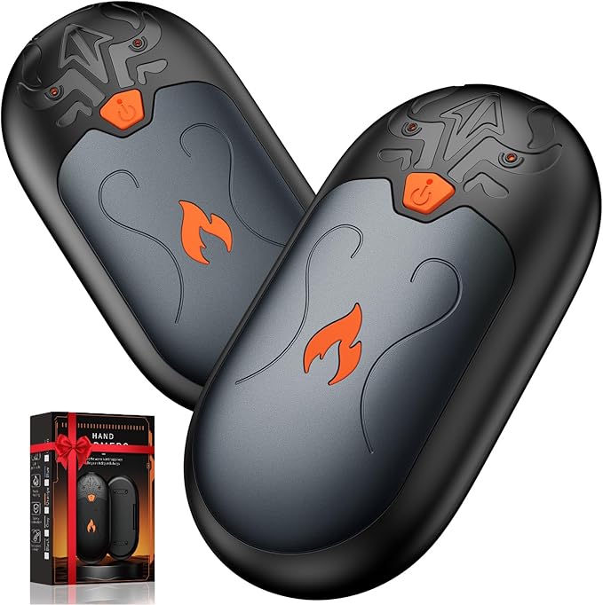 Hand Warmers Rechargeable 2 Pack, Electric Hand Warmer, 24Hrs Long Lasting Magnetic Reusable Hand Warmers with 3 Heat Settings, Portable Pocket Heater, for Men, Women, Camping, Hunting, Golf, Ski