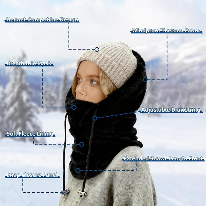 YESLIFE Balaclava Ski Mask for Men and Women, Winter Face Mask, Shiesty for Skiing, Snowboarding & Motorcycle