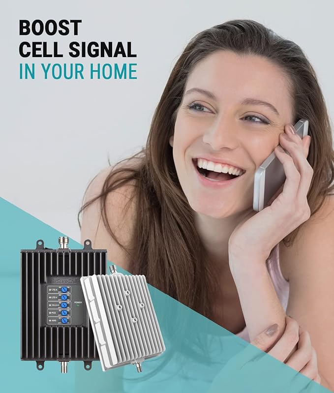 SureCall Fusion4Home Max | Most Powerful 5G/4G Cell Phone Signal Booster for Home | Best-in-Class Extended Range Technology | All-Carrier Verizon AT&T T-Mobile US Cellular | FCC Certified USA Company