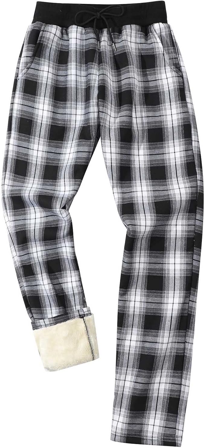 Gihuo Men's Winter Fleece Pants Sherpa Lined Sweatpants Active Running Jogger Pants