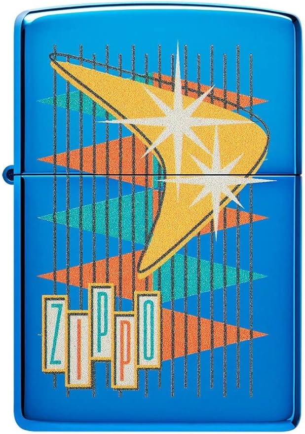 Personalized American Classic Elegant Design Lighter Zippo - Free Engraving - Christmas, Halloween & Valentines Day Gift (Blue)