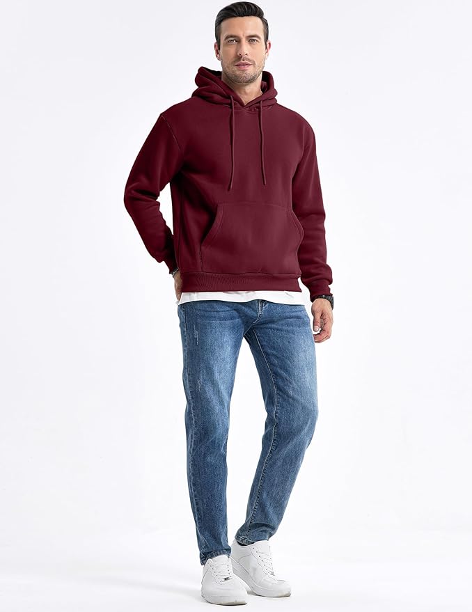 JMIERR Mens Casual Cotton Hooded Collar Drawstring Hoodies Pullover Sweatshirts Casual Long Sleeve Shirts