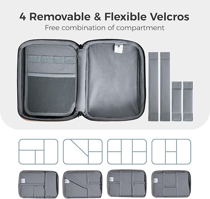 pack all Electronic Organizer Plus, Larger Capcity Cable Organizer Bag, Shockproof Carrying Case, Portable Cord Travel Organizer Storage Bag for Cables, Chargers, Phones, USB, SD Cards(Navy Blue)