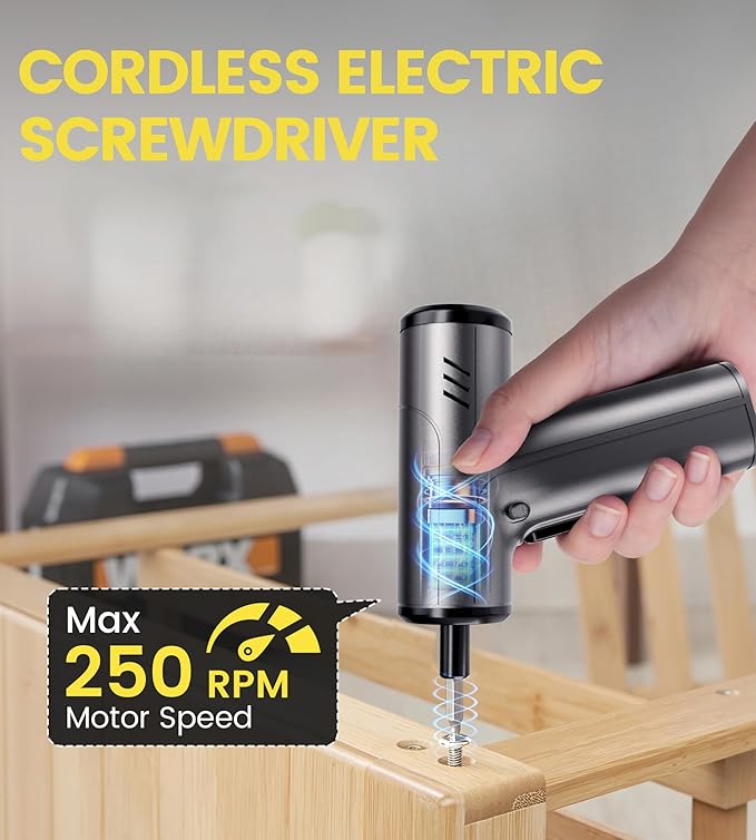 Electric Screwdriver Cordless Rechargeable 3.6V, 0.15-5N·m Precision Torque Control, 30pcs S2 Alloy Bits, 2000mAh Power Screwdriver Repair Tool Kit for Electronics, PC, Phone & Laptop