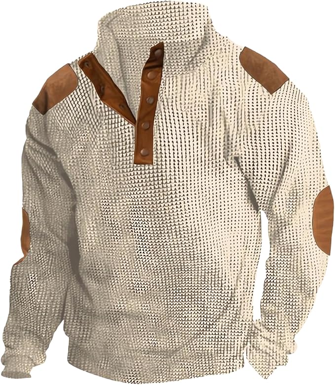Western Sweatshirts for Men Aztec Retro Pullover Quarter Zip Sweatshirt Mens Stitching Color Fleece Sweatshirt