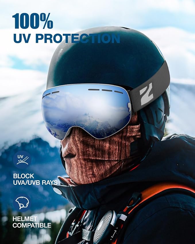 ZIONOR X Ski Goggles - OTG Snowboard Goggles Detachable Lens for Men Women Adult