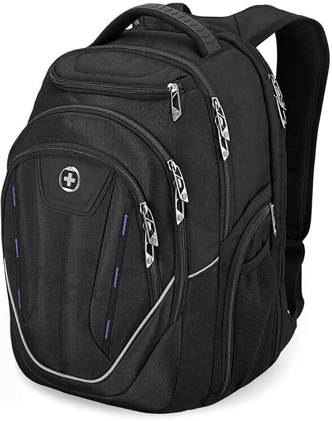Swissdigital Design TSA Business Laptop Backpack For Men,Travel Backpack With USB Charging Port,College Tech Backpacks With RFID Pockets Presents For Men Fits 15.6 Inch Computer | J16BT-1