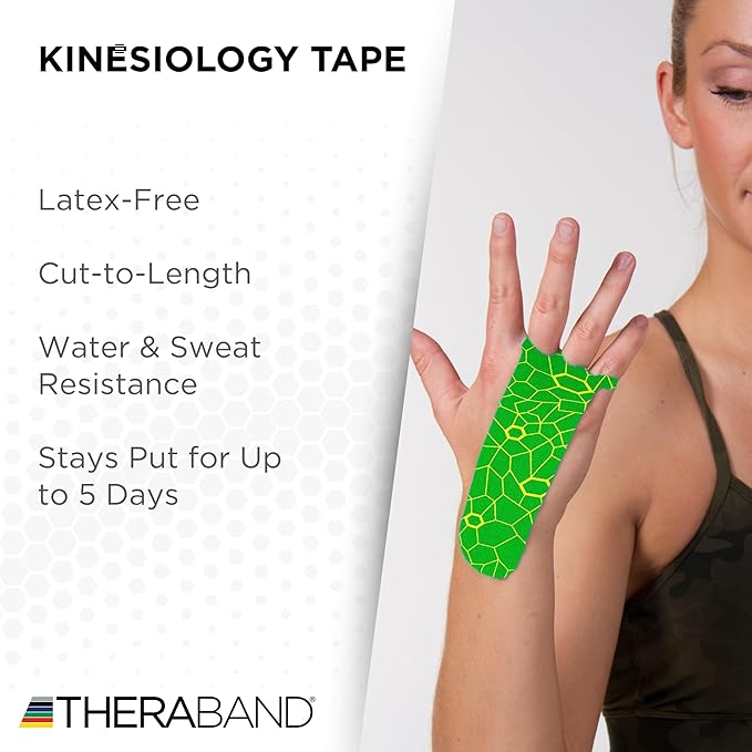 THERABAND Kinesiology Tape, Roll, with XactStretch Indicatorsv Water Resistant, Cut-to-Length