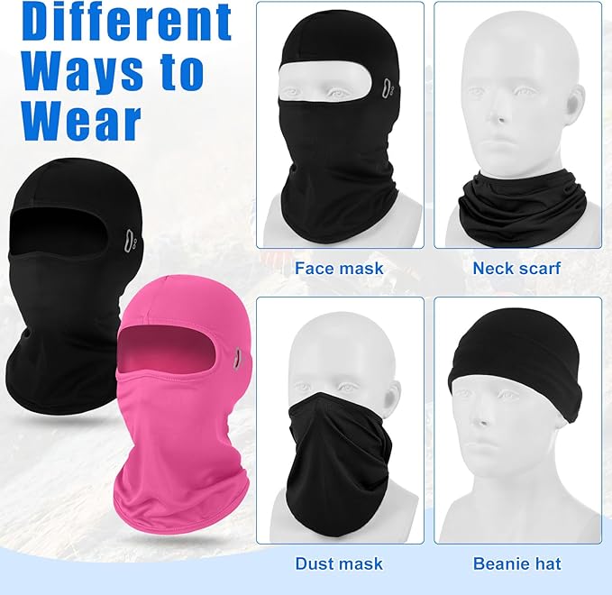Suhine 5 Pcs Winter Balaclava Ski Mask Windproof Thermal Full Face Mask Cold Weather Balaclava with Reflective Stripe