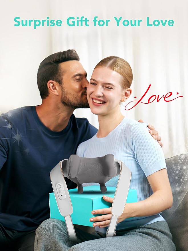 SKG Neck Massager with Heat for Pain Relief, Deep Tissue 6D Kneading, Cordless Neck and Shoulder Massager for Men and Women, Gift for Family and Friends