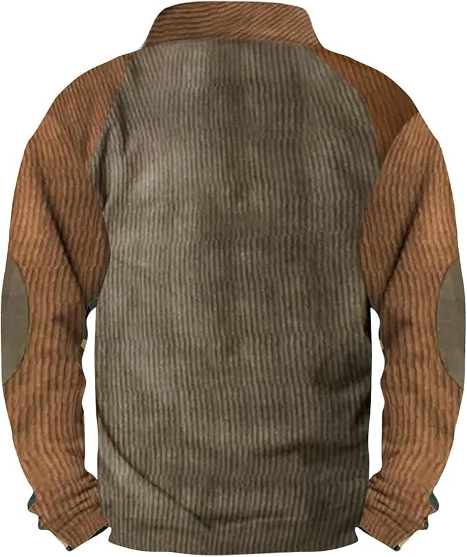 Western Sweatshirts for Men Aztec Retro Pullover Quarter Zip Sweatshirt Mens Stitching Color Fleece Sweatshirt