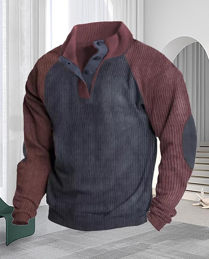 Western Sweatshirts for Men Aztec Retro Pullover Quarter Zip Sweatshirt Mens Stitching Color Fleece Sweatshirt