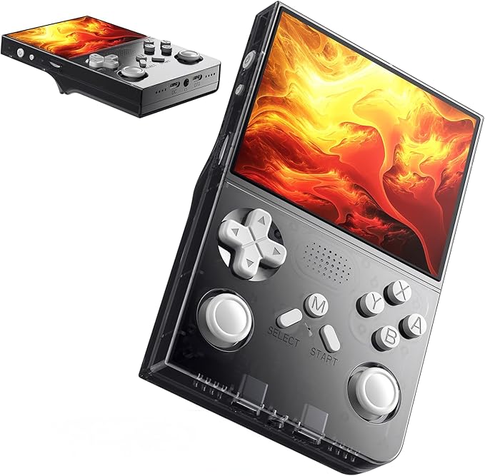 R40 Retro Handheld Game Console - 128GB with 25K+ Games, 3.5 Inch IPS Screen, 3000mAh Battery, Type-C, Reverse Charging, Portable Arcade Video Gaming Console Black Color