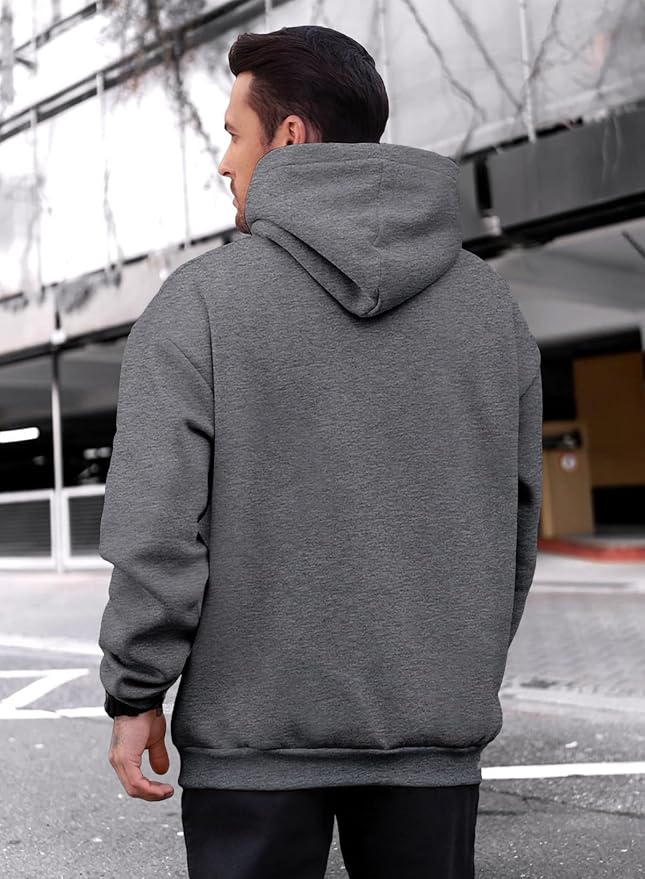 JMIERR Mens Casual Cotton Hooded Collar Drawstring Hoodies Pullover Sweatshirts Casual Long Sleeve Shirts