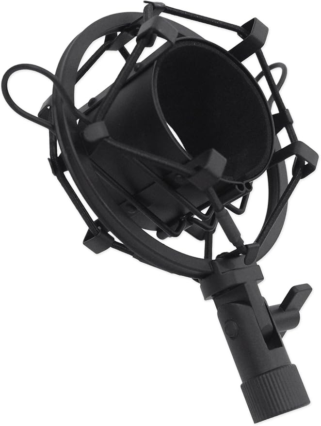 Rockville RCM02 Pro Studio Condenser Microphone, Cardioid Pattern, All-Aluminum Chassis with Steel Basket, Dual Connectivity XLR and 3.5mm, Shock Mount, Cables, for Recording and Podcasting