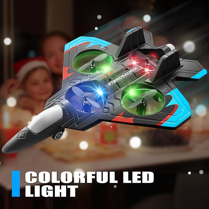 4DRC V32 Foam Remote Control Airplanes with 3 Batteries, RC Planes for Kids Adults 8-16, RC Airplane Fighter Jet with Light, 360° Flip Fighter Jet Toys, Stunt Roll, Airplane Toy Gifts for Kids Boys