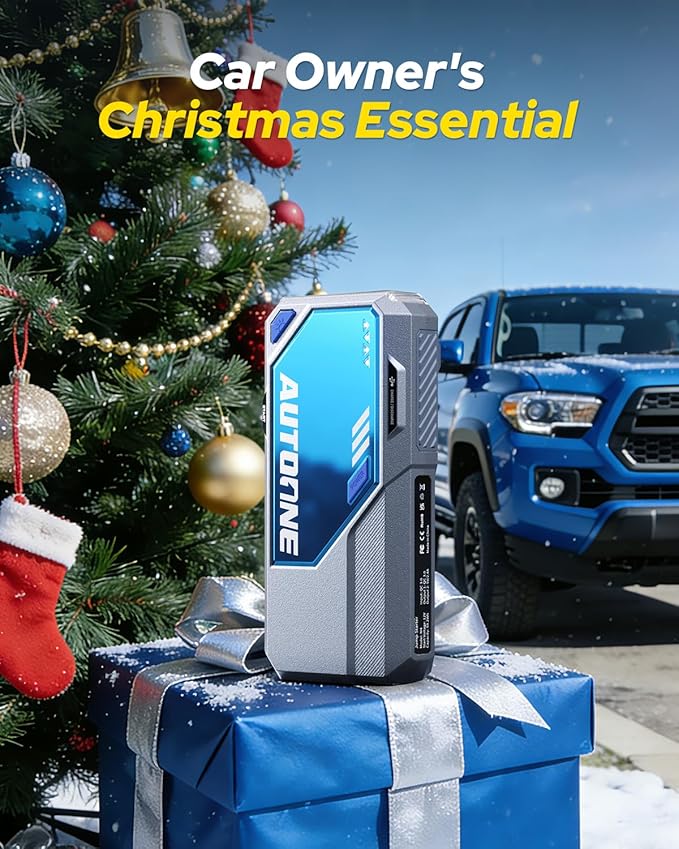 AUTOONE M5 8500A Car Jump Starter 12V Battery Jumper Starter Portable (All Gas/All Diesel) 168W DC Jump Box for Car Battery with Built-in Booster, Type-C Fast Charge & Jumper Cables Jump Pack