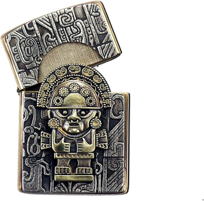 Brass Lighter Case Handmade Gift for Men,Lighter Pouches Protective Storage Case Holder for Father, Boyfriend, Husband Stylish Design for Home Everyday Carry Outdoor Hiking Camping