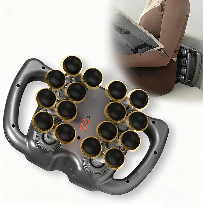 Quiet Deep Tissue Massage Gun for Muscle Relief, 16-Head Back Massager with Pure Copper Motor, Low-Noise Percussion Muscle Massager for Neck, Shoulder & Legs