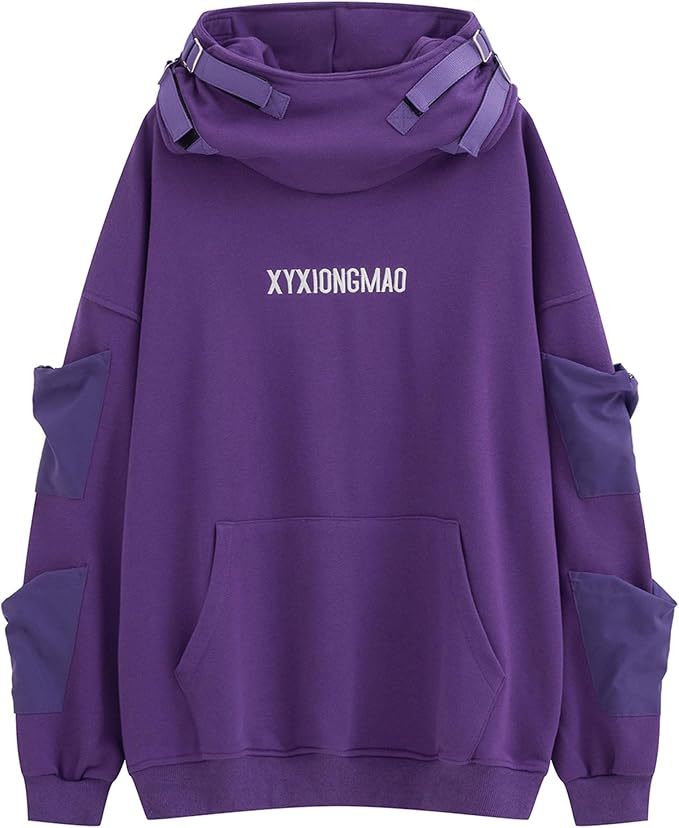 XYXIONGMAO Streetwear Techwear Hoodie Tactical Mens Black Urban Hip Hop Japanese Sweatshirt
