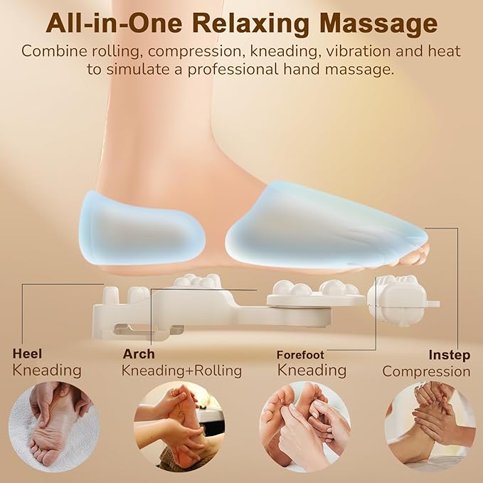 Shiatsu Foot Massager Machine with Heat : Deep Kneading Foot Massager with Vibration & Compression for Plantar Fasciitis & Neuropathy - for Women & Men,Relax for Home Office Use (Black)