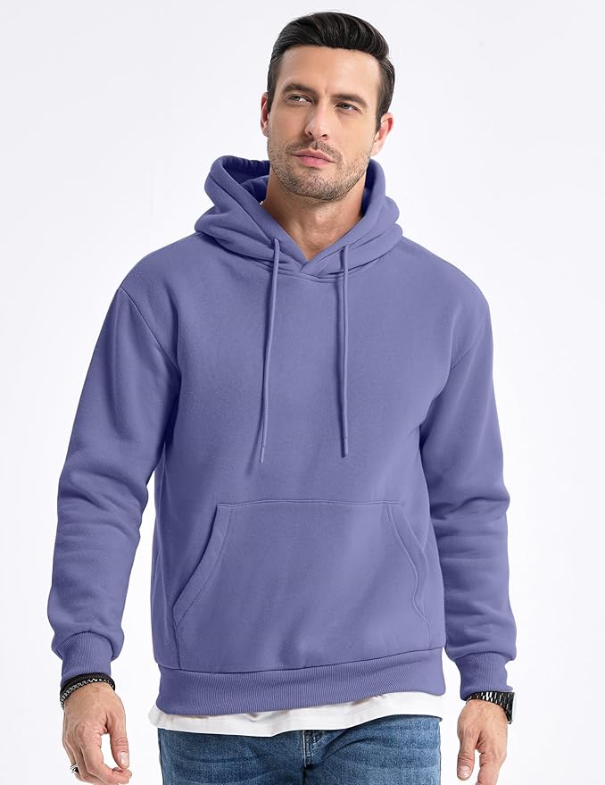 JMIERR Mens Casual Cotton Hooded Collar Drawstring Hoodies Pullover Sweatshirts Casual Long Sleeve Shirts