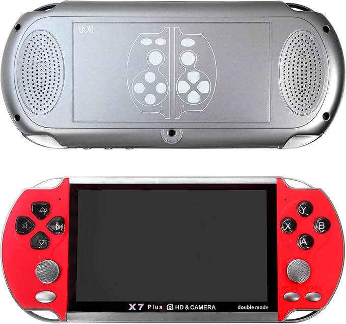10000 Games Built-in Retro Portable Mini Handheld Video Game Console 8-Bit 5.1Inch Color LCD Game Player Built-in 10000 Games Birthday Gifts Presents (Red)