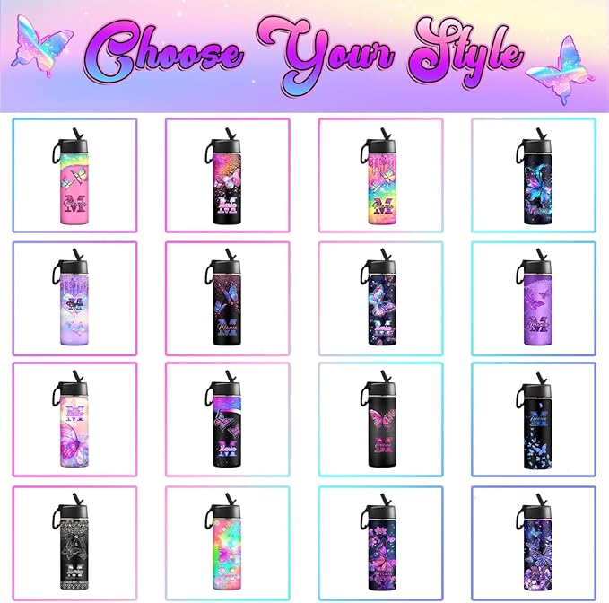 VIPOPSA Custom Water Bottle For Girls 18oz Customized Water Bottle With Straw Lid Gifts For Girls Boys School Sports Cup
