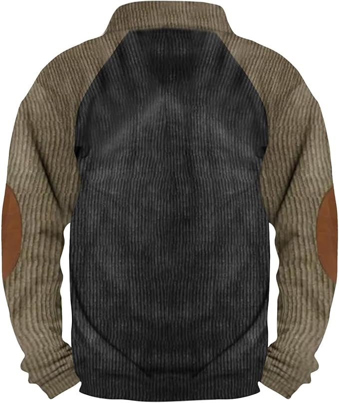 Western Sweatshirts for Men Aztec Retro Pullover Quarter Zip Sweatshirt Mens Stitching Color Fleece Sweatshirt
