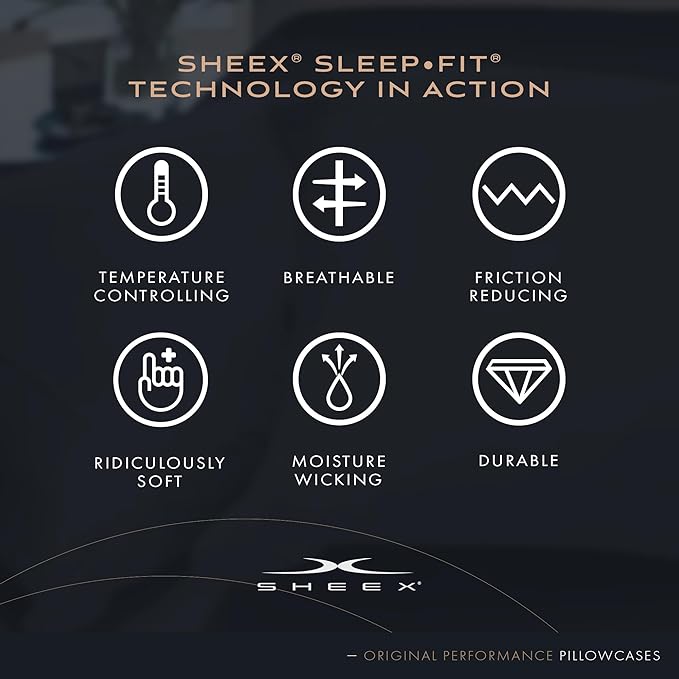 SHEEX Original Performance Cooling Pillowcases, Ultra-Soft King Pillowcase Set, 2 Cooling Pillow Covers, Royal Plum