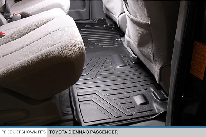 SMARTLINER Custom Fit Floor Mats 2 Row Liner Set for 2013-2020 Toyota Sienna