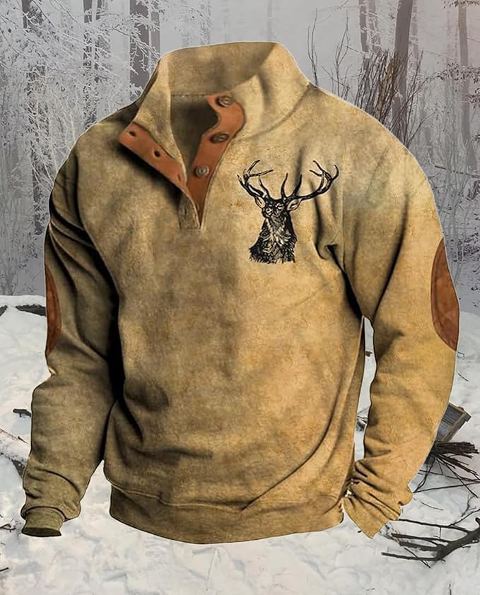 Western Sweatshirts for Men Aztec Retro Pullover Quarter Zip Sweatshirt Mens Stitching Color Fleece Sweatshirt
