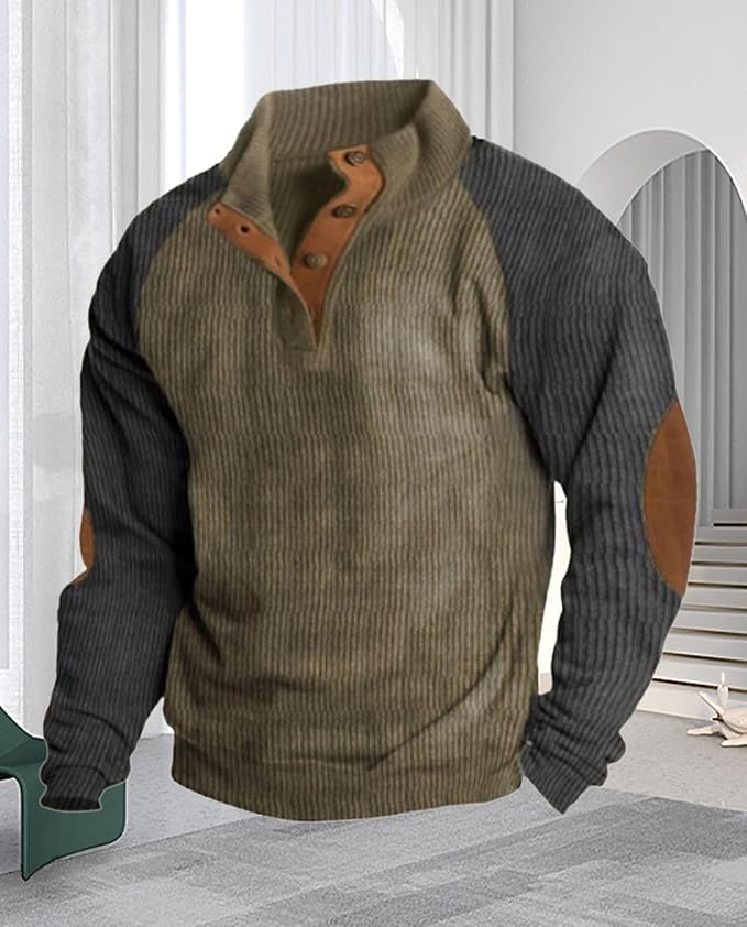 Western Sweatshirts for Men Aztec Retro Pullover Quarter Zip Sweatshirt Mens Stitching Color Fleece Sweatshirt