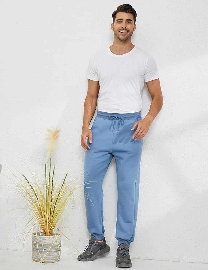 Gihuo Men's Winter Fleece Pants Sherpa Lined Sweatpants Active Running Jogger Pants