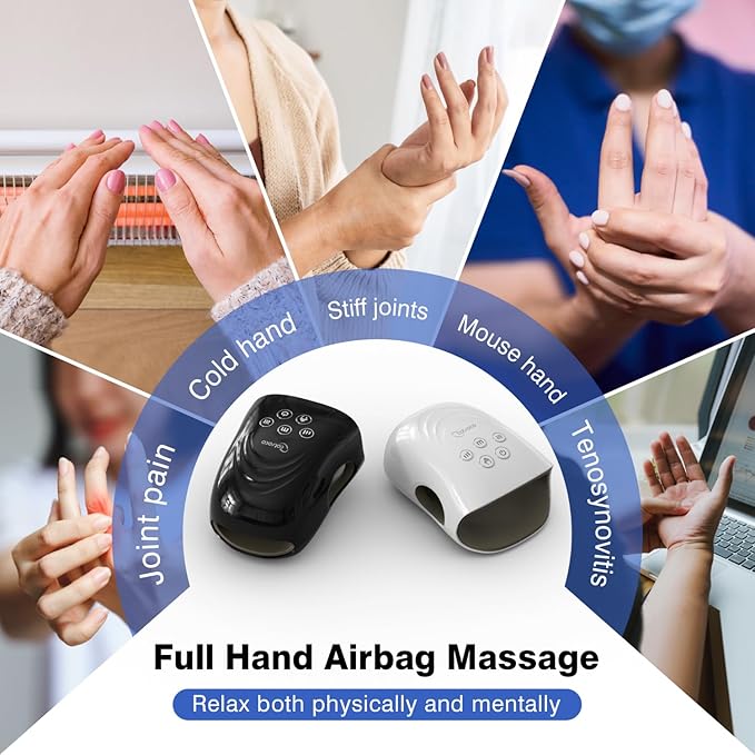 cotsoco Upgraded Hand Massager - 3Massage Sizes, Cordless Hand Massager with Heat & Compression for Arthritis and Carpal Tunnel, Gift for Men Women Family Friends, Relaxation at Home, Office, Outdoors