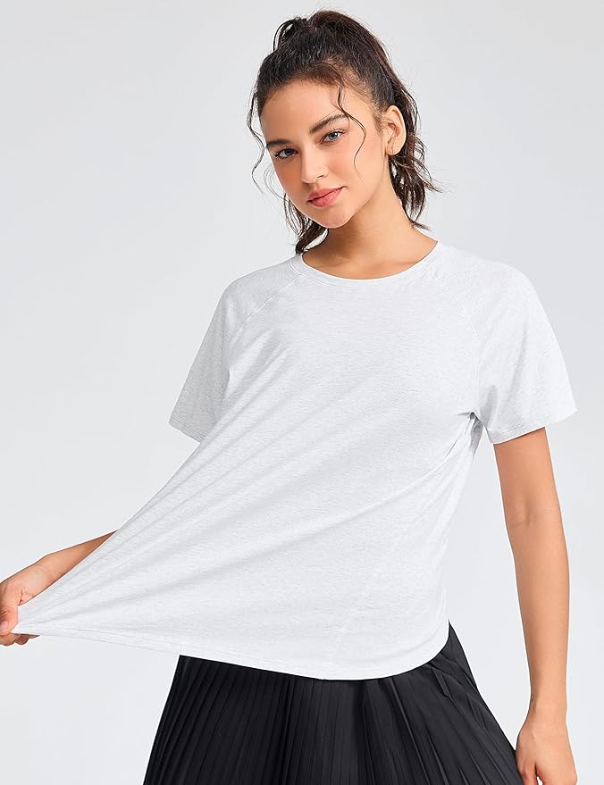 THE GYM PEOPLE Women's Short Sleeve Workout Shirts Breathable Yoga T-Shirts with Side Slits Athletic Tee Tops