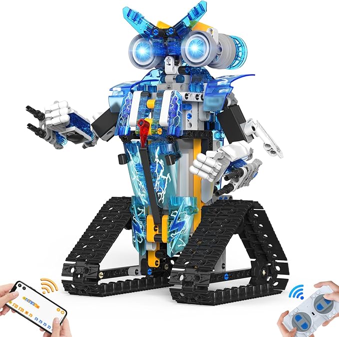 Robot Building Toys Stem Projects for Kids Ages 9-12, Remote & App Controlled Programmable Robot Building Blocks Science Kits Educational Birthday Xmax Gifts for 8-16 Year Old Teenage Boys Girls