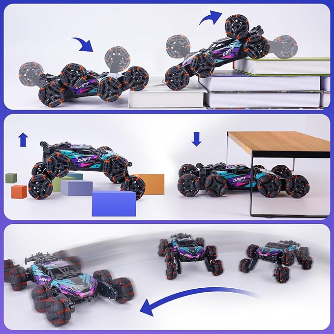 Cool 8 Wheels Hand Controlled RC Stunt Car Toys, Xmas Gifts and Birthday Presents for Kids, Gesture Sensing Remote Control Cars for Boys Age 6 7 8-10 11 12 Year Old