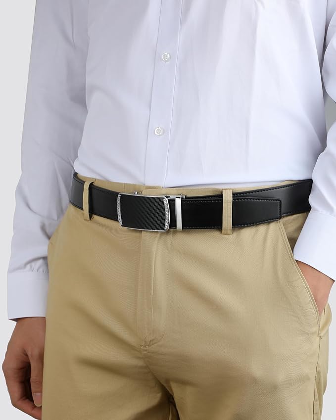 CHAOREN Mens Belt Leather Ratchet Belt - Customizable Fit, Effortless Style (35mm)