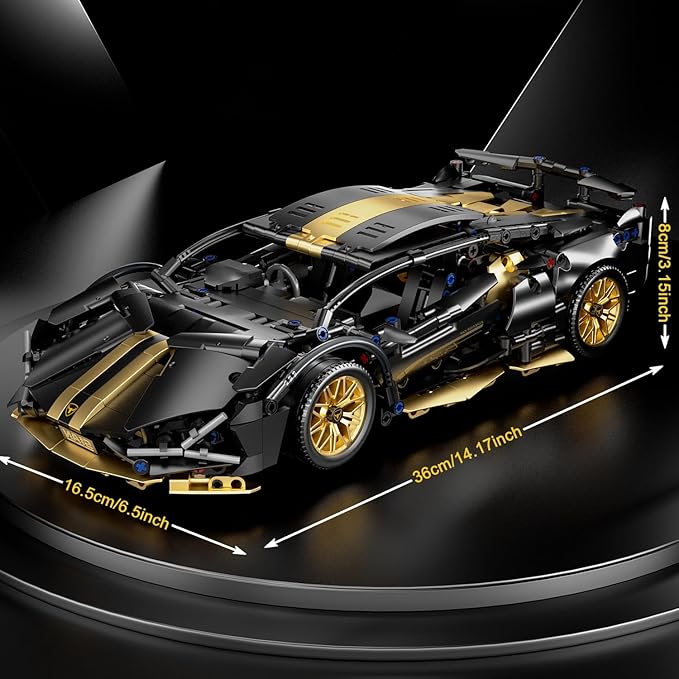 Sport Race Car Building Block Sets for Adults Boys,1:14 Technical Remote Control APP Supercar Toys Kits with LED Lights Collectible MOC Contruction for Teens Age 8-12 8-14,14+